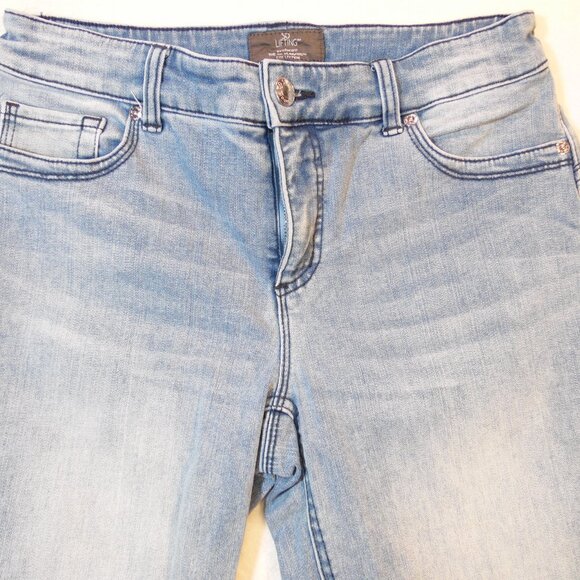 Chicos Jeans Womens Size 0 Blue So Lifting Slim Leg Mid Rise EUC - Picture 2 of 13
